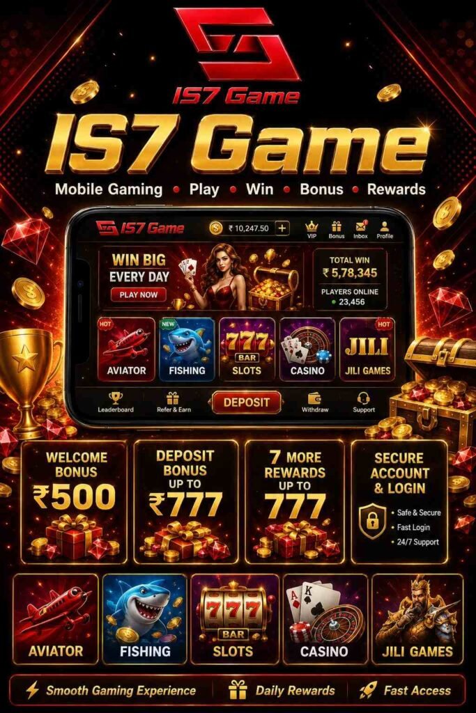 IS7 Game mobile gaming with Aviator Fishing Slots Casino JILI games bonus and rewards
